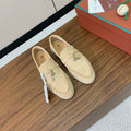 Cream Suede Loafers